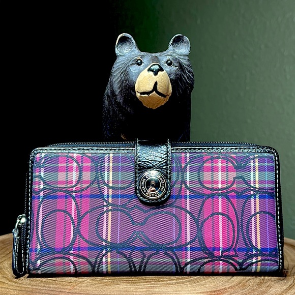Coach Handbags - COACH Poppy Plaid Tartan Zip Around Wallet